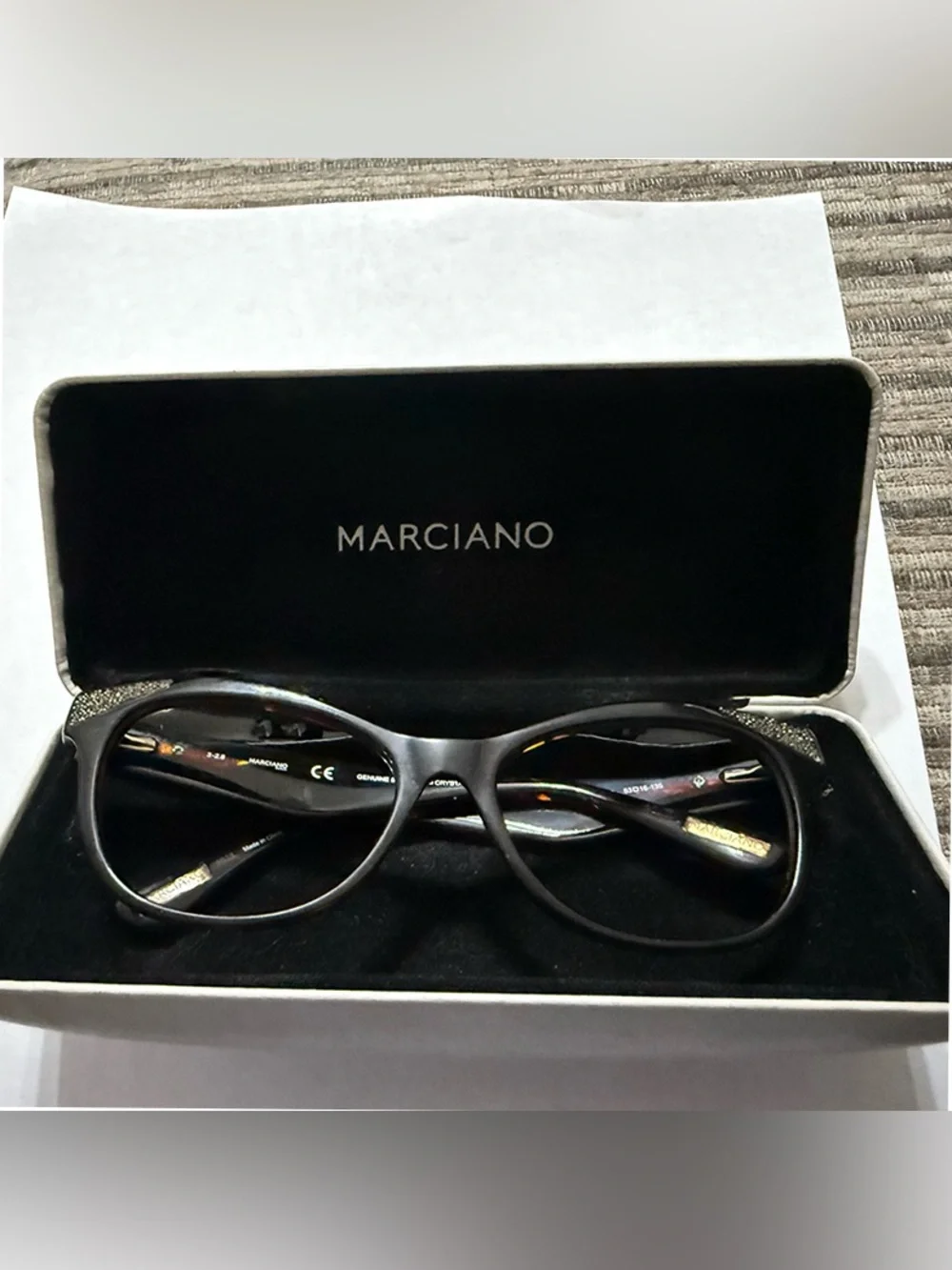 Marciano Matte Black Rounded Cat-Eye Glasses